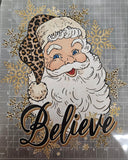 CHRISTMAS "BELIEVE" SANTA, DTF TRANSFER SHEET