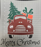 "MERRY CHRISTMAS", RED DELIVERY TRUCK DTF TRANSFER SHEET