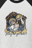 CHRISTMAS "MARY DID YOU KNOW?" #1 UNISEX TRIBLEND 3/4-SLEEVE RAGLAN TEE SHIRT