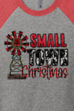 CHRISTMAS "SMALL TOWN CHRISTMAS" UNISEX TRIBLEND 3/4-SLEEVE RAGLAN TEE SHIRT