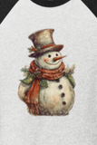 CHRISTMAS "SNOW MAN #20" UNISEX TRIBLEND 3/4-SLEEVE RAGLAN TEE SHIRT