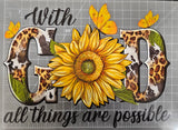 "WITH GOD ALL THINGS ARE POSSIBLE" 3D DTF TRANSFER SHEET