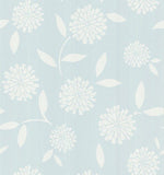 Brewster Zinnia Light Blue Modern Floral Wallpaper - FD62119