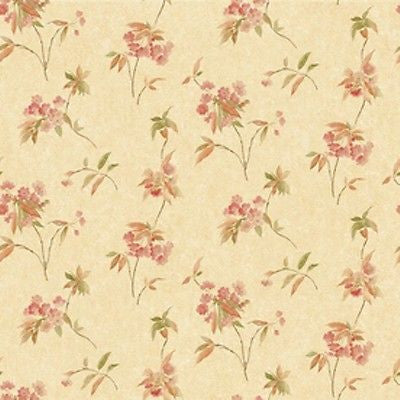 Sunworthy Cream Floral with Crackle Finish Wallpaper - EB064681