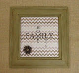 FAMILY  14" x 14" Framed Art in light weight Olive Distressed Frame - 61015
