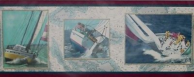 Imperial Sailboat Wallpaper Border - SC4023B