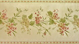 Shadd Kydd Satin Cream w/ pink & off white Flowers Wallpaper Border - 23652