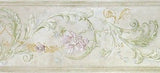 Brewster Light Grey Floral Leaf Scroll Wallpaper Border - 944B35121