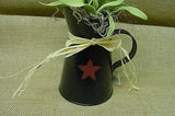Small black Pitcher with Red Star filled with Flowers - GM728