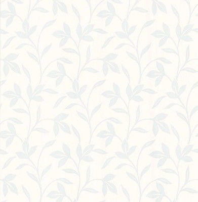 Brewster Light Blue Leaf Vine Wallpaper - FD62160