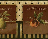 York Vintage Fruit Labels Wallpaper Border - PA5532BD