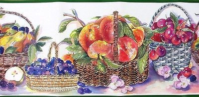 Imperial Fruit in Wicker Baskets Wallpaper Border - TTAA1007B