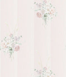 Madame Pink Floral Textured Stripe Wallpaper - 88407