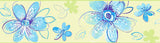 York Candice Olson Light Green Bohemian Floral Wallpaper Border - CK7704B