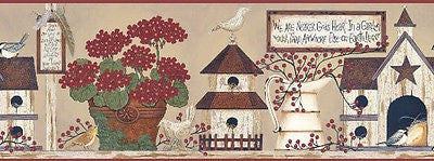 York "We are nearer Gods heart in a Garden" (tan) Wallpaper Border - BG1605BD