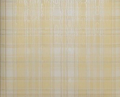 Brewster Yellow/Cream/Tan Plaid Satin Wallpaper - FD60116