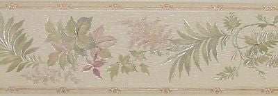 Brewster Pastel Textured Leaves Wallpaper Border - B73377M