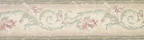 York Weathered Floral Scroll Wallpaper Border - SX3001B