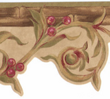 Scroll with Berries and Bamboo Wallpaper Border - 7267-447B