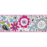 York Doodlerific Floral Wallpaper Border - BS5415B