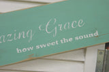 "Amazing Grace, how seet the sound" Distressed Wood Sign - 5081