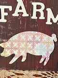 Country Farm House Pig Wall Hanging