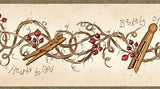 Chesapeake Clothespins & Rose hips Wallpaper Border - FAM65042B