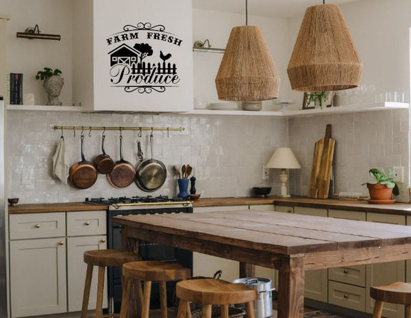 “FARM FRESH PRODUCE” Wall Sticker Vinyl Sticker – Wallpaper for Less Murray