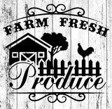 "FARM FRESH PRODUCE" Wall Sticker Vinyl Sticker