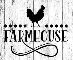 "FARMHOUSE" Wall Sticker Vinyl Sticker (Rooster)