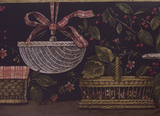 Beacon House (Black) Baskets and Old Dishes Wallpaper Border - FDB08552
