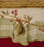 Brewster Pip Berries & Ribbon (Green/Red) Wallpaper Border - FDB08555
