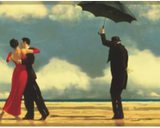 York Umbrellas on Beach by Jack Vettriano Wallpaper Border - FR5101B