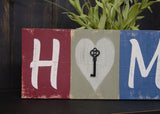 "HOME" hold the Key to your heart Wooden Sign - 1210