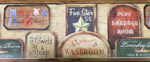Rose's Washroom, Towels & Soap border DP80974
