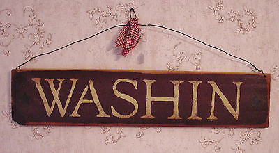 "Washin" Burgundy/Brown Country Wooden Sign - 10101