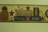 York Country Welcome Family & Friends (gold) Wallpaper Border - BG1624BD