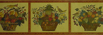 Brewster Traditional Fruit Basket Wallpaper Border - H3134B