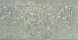 Brewster Blue & Silver Satin Medallion Scroll Wallpaper Border - 63184