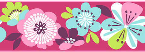 York Cool Kids Floral Wallpaper Border - KS2228B
