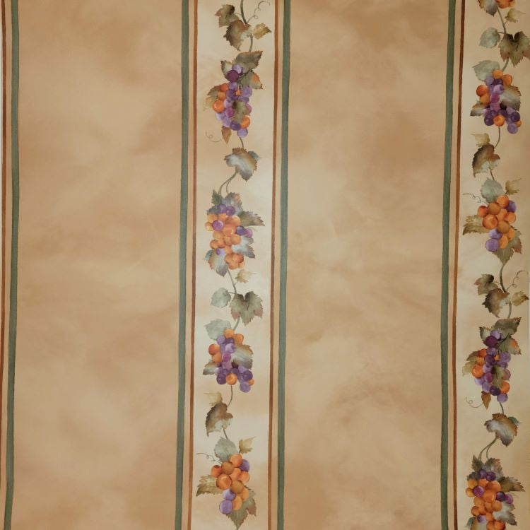St. James Grape Cluster Stripe Wallpaper - KT8369