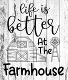 "LIFE IS BETTER AT THE FARMHOUSE" Wall Sticker Vinyl Sticker