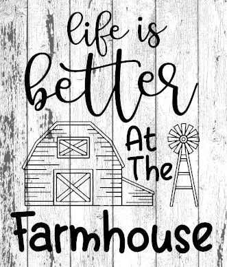 "LIFE IS BETTER AT THE FARMHOUSE" Wall Sticker Vinyl Sticker