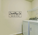 "Laundry Co. Wash, Dry, and fold" Wall Sticker Vinyl Sticker