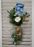 "Love Grows Here" Morning Glory Flower Garden Glove Arrangement - Handmade