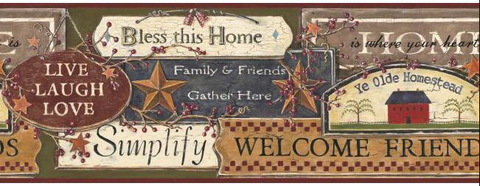 YORK WALLCOVERINGS BEST OF COUNTRY, COUNTRY SIGN BORDER - PC3976BD