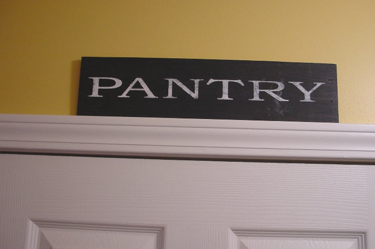 "Pantry" Black/White Chalkboard Look Wood Sign - 102417