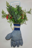 "Love Grows Here" Perennial Mix Flower Garden Glove Arrangement - Handmade