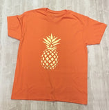 Gold Pineapple, Tangerine V-neck T-shirt 614
