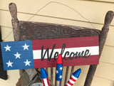 "Welcome" Wooden Flag Sign - 53018